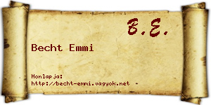 Becht Emmi névjegykártya